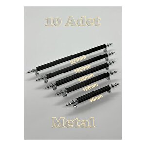 Tuana Rustik Alüminyum Metal Lüks Modern Mobilya Çekmece Mutfak Dolabı Kulpu Siyah-krom (10 Adet) 128 mm