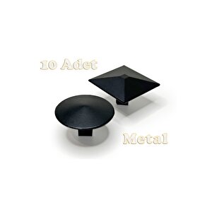 Kare Ve Yuvarlak Düğme Kulp Alüminyum Metal Lüks Modern Mobilya Çekmece Dolap Kulpu Siyah (10 Adet) Yuvarlak