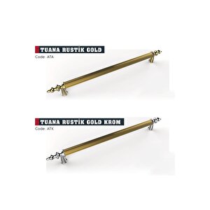 Tuana Rustik Alüminyum Metal Lüks Modern Mobilya Çekmece Mutfak Dolabı Kulpu Altın 128 mm