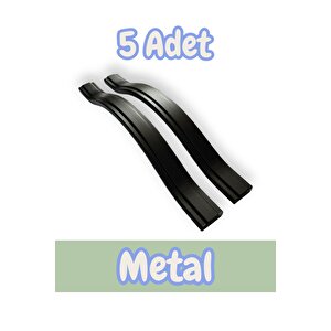 Gülcem Klas Alüminyum Metal Lüks Modern Mobilya Çekmece Mutfak Dolabı Kulpu Siyah (5 Adet) 160 mm
