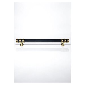 Çizgili Nesli Alüminyum Metal Lüks Modern Mobilya Çekmece Mutfak Dolabı Kulpu Siyah-altın (10 Adet) 160 mm