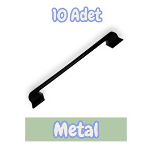 Beta Düz Metal Lüks Modern Mobilya Çekmece Mutfak Dolabı Kulpu Siyah 160mm-192mm (10 Adet) 160 mm