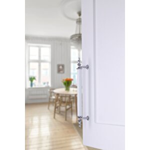 Tuana Rustik Alüminyum Metal Lüks Modern Mobilya Çekmece Mutfak Dolabı Kulpu Beyaz-krom 160 mm
