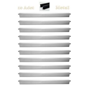 Fulya Alüminyum Metal Lüks Modern Mobilya Çekmece Mutfak Dolabı Kulpu Krom (10 Adet) 160 mm