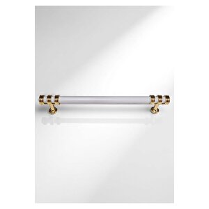 Nesli Alüminyum Metal Lüks Modern Mobilya Çekmece Mutfak Dolabı Kulpu Beyaz-altın 192 mm