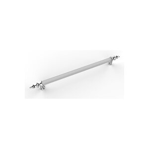 Tuana Rustik Alüminyum Metal Lüks Modern Mobilya Çekmece Mutfak Dolabı Kulpu Beyaz-krom (10 Adet) 160 mm