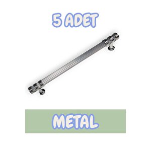 Çizgili Nesli Alüminyum Metal Lüks Modern Mobilya Çekmece Mutfak Dolabı Kulpu Krom (5 Adet) 160 mm