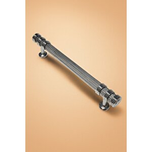 Çizgili Nesli Alüminyum Metal Lüks Modern Mobilya Çekmece Mutfak Dolabı Kulpu Krom (5 Adet) 128 mm