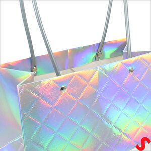 Hologram Karton Çanta, 22 X 13,5 X 11 Cm - 1 Adet