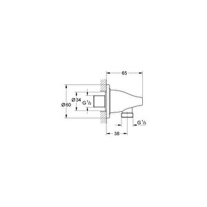 Grohe Ondus® Duş Çıkış Dirseği 1/2" - 27190000