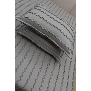 Wave İskandinav Gri 2'li Yastık Kılıfı 50x70 Cm - Wave Gri Fon Perde İle %100 Uyum