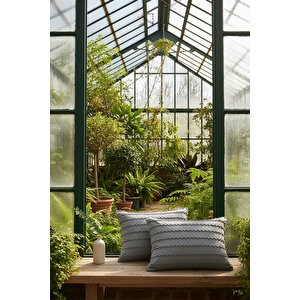 Wave İskandinav Gri 2'li Yastık Kılıfı 50x70 Cm - Wave Gri Fon Perde İle %100 Uyum