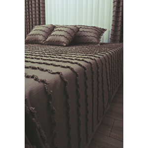 Wave İskandinav Sütlü Kahve 2'li Yastık Kılıfı 50x70 Cm – Wave Sütlü Kahve Fon Perdenizle Tam Uyumlu
