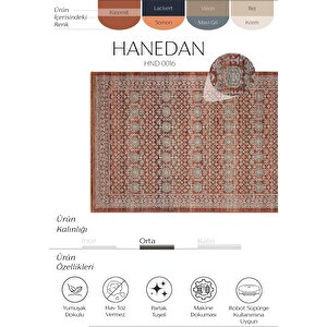 Hanedan Kiremit Rengi Halı Klasik Desenli Afgan Halı Dokuma Oturma Odası Salon Halısı 100x200 cm