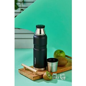 Ckr2052 500 Ml Çift Kat Sızdırmaz Paslanmaz Çelik Termos – 12 Saat Sıcak, 24 Saat Soğuk Koruma!, Siyah