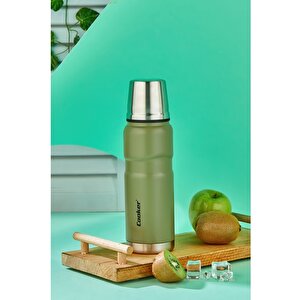 Ckr2052 500 Ml Çift Kat Sızdırmaz Paslanmaz Çelik Termos – 12 Saat Sıcak, 24 Saat Soğuk Koruma!, Yeşil Yeşil