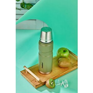 Ckr2052 500 Ml Çift Kat Sızdırmaz Paslanmaz Çelik Termos – 12 Saat Sıcak, 24 Saat Soğuk Koruma!, Yeşil Yeşil
