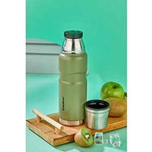 Ckr2052 500 Ml Çift Kat Sızdırmaz Paslanmaz Çelik Termos – 12 Saat Sıcak, 24 Saat Soğuk Koruma!, Yeşil