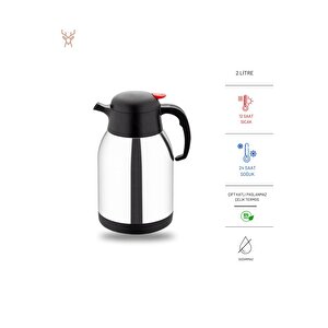 2 Litre Çift Kat Paslanmaz Çelik Termos | Piknik Kamp Outdoor Ofis Otel Kafe Okul |