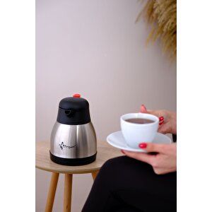 Paslanmaz Çelik Çay Termosu 1 Litre | 12-24 Saat Soğuk, 8-12 Saat Sıcak Tutma | Paslanmaz Çelik
