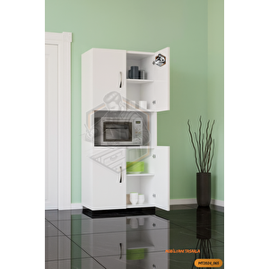 Tamamı Mdf 4 Kapaklı Mikrodalga / Mini Fırın Dolabı Çok Amaçlı Mutfak Dolabı