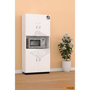 Tamamı Mdf 4 Kapaklı Mikrodalga / Mini Fırın Dolabı Çok Amaçlı Mutfak Dolabı