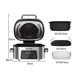 Yasomi Y75 2 In 1 Airfryer Grill Combo Fritöz Ve Izgara 6 L ( Türkiye Garantili)