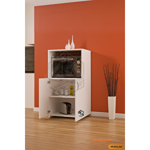 Tamamı Mdf Mini Fırın Dolabı 2 Kapaklı Çok Amaçlı Mutfak Dolabı