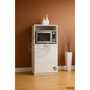 Tamamı Mdf Mini Fırın Dolabı 2 Kapaklı Çok Amaçlı Mutfak Dolabı