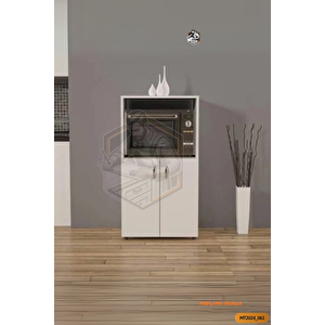 Tamamı Mdf Mini Fırın Dolabı 2 Kapaklı Çok Amaçlı Mutfak Dolabı