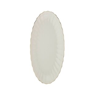 Bone Luz Altın File Kayık Tabak 24x17cm Tekli Bnlzf24ky20