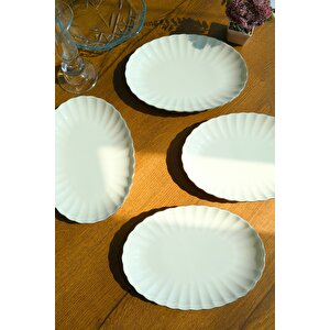 Bone Luz Platin File Kayık Tabak 24x17cm Bnlzf24ky220 4 Lü