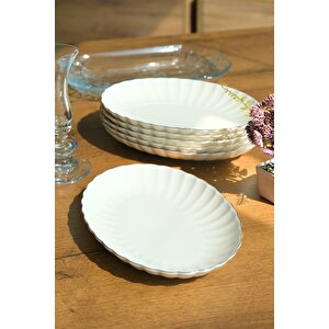 Bone Luz Platin File Kayık Tabak 24x17cm Bnlzf24ky220 6 Lı