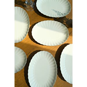 Bone Luz Platin File Kayık Tabak 24x17cm Bnlzf24ky220 6 Lı