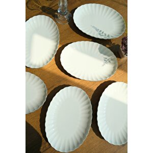 Kütahya Porselen Bone Luz Platin File Kayık Tabak 24x17cm Bnlzf24ky220 6 Lı