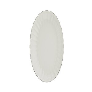 Bone Luz Platin File Kayık Tabak 24x17cm Tekli Bnlzf24ky220