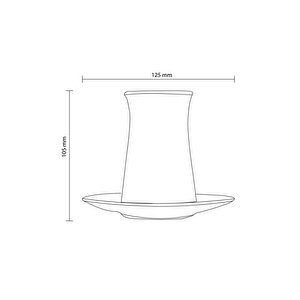 Paşabahçe Timeless Çay Bardağı Ve Tabağı 170cc 12 Parça 6 Kişilik