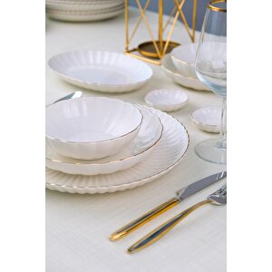 Bone Luz Form Yemek Takımı Altın 32 Parça 6 Kişilik