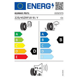 225/45r18 91y Ecsta Ps71 Rft 2025 Üreti̇m Yaz Lasti̇ği̇