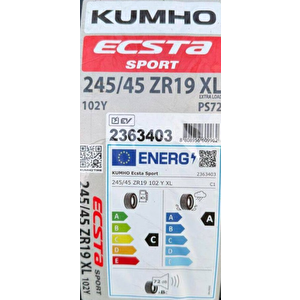 245/45r19 102y Xl Ecsta Ps72 (ev) 2025 Üreti̇m Yaz Lasti̇ği̇