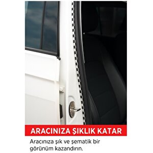 Dekoratif 5mm Siyah Beyaz Damalı Şerit Çıta | 3 Metre | Araç İç Dış Kaplama Bandı