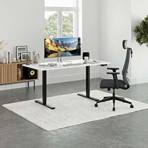 Uprise Yükseklik Ayarlı Masa | Çift Motorlu | Güçlü-dengeli-stabil (lak Beyaz) 120 cm