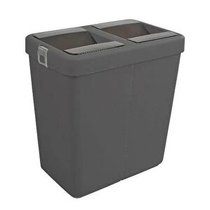 Motek 80 Litre Hassas Kapaklı Çift Gözlü Geri Dönüşüm Çöp Kovası