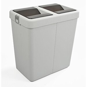 Motek 80 Litre Hassas Kapaklı Çift Gözlü Geri Dönüşüm Çöp Kovası