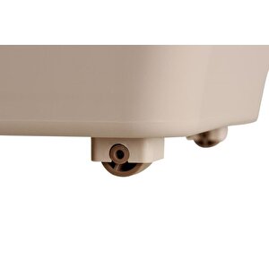 Motek Patateslik Soğanlık Sepeti Oyuncak Kutusu Tekerlekli Organızer Çok Amaçlı Kutu 4x12lt-bambu+krem