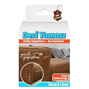 Deri Yaması Kendinden Yapışkanlı Kolay Uygulanır Su Geçirmez 10cmx1,5 Metre-koyu Kahve