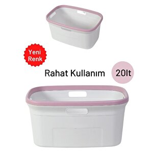 Geseus Motek Ikili Kirli Çamaşır Sepeti Ve Çamaşır Selesi Ikili Set Çeyiz Seti Pembe Pudra