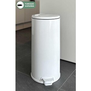 Cigo Paslanmaz Çelik Çöp Kovası Pedallı 20 Litre-beyaz