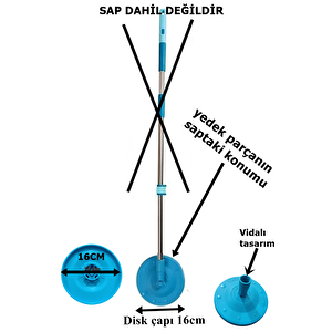 Motek Turbo Sap Yedek Disk Döner Başlıklı Mop Setler İçindir Sadece Yuvarlak Disk Kısmıdır