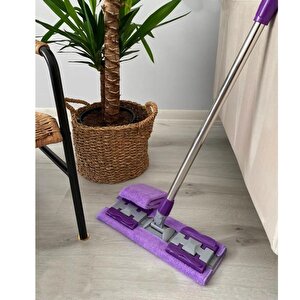 Çelik Ayna Kıskaçlı Cam Silme Mopu Mikrofiber Yedek Bezli Yer Duvar Fayans Silme Mopu